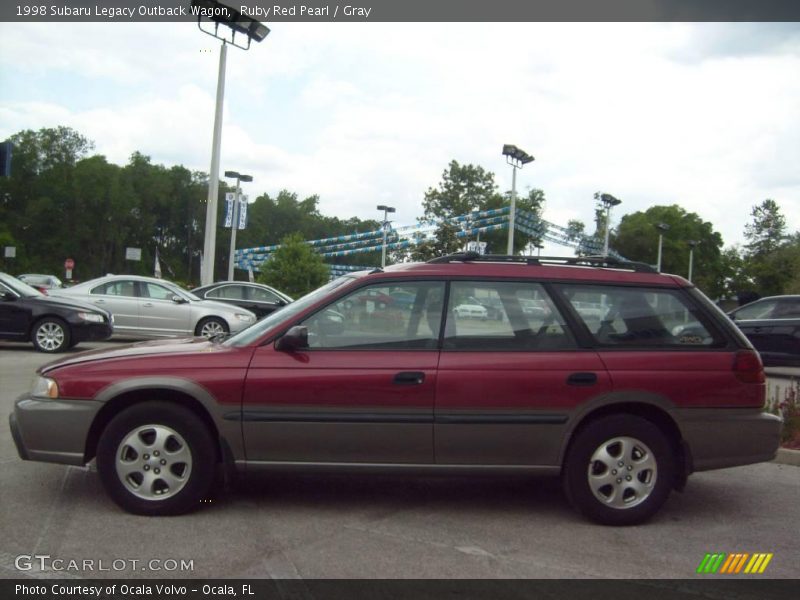 Ruby Red Pearl / Gray 1998 Subaru Legacy Outback Wagon