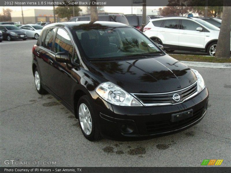 Super Black / Charcoal 2012 Nissan Versa 1.8 S Hatchback