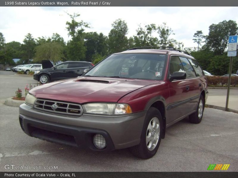 Ruby Red Pearl / Gray 1998 Subaru Legacy Outback Wagon