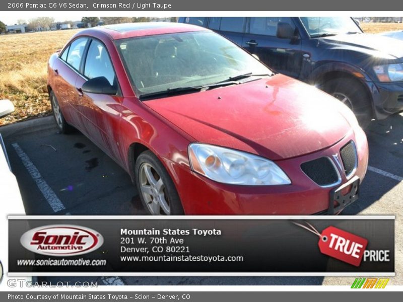 Crimson Red / Light Taupe 2006 Pontiac G6 V6 Sedan