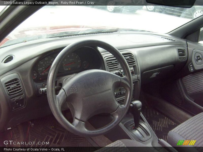 Ruby Red Pearl / Gray 1998 Subaru Legacy Outback Wagon