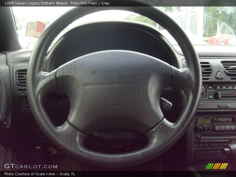 Ruby Red Pearl / Gray 1998 Subaru Legacy Outback Wagon