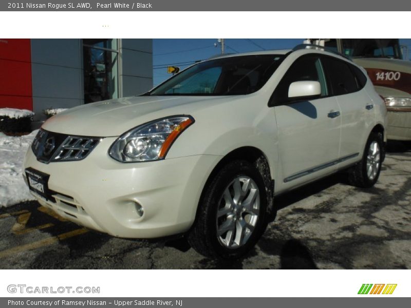 Pearl White / Black 2011 Nissan Rogue SL AWD