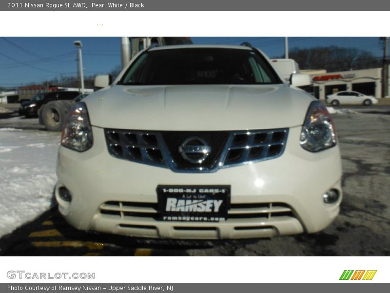 Pearl White / Black 2011 Nissan Rogue SL AWD