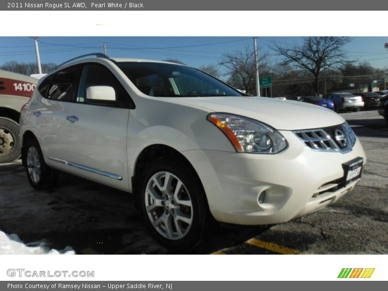 Pearl White / Black 2011 Nissan Rogue SL AWD