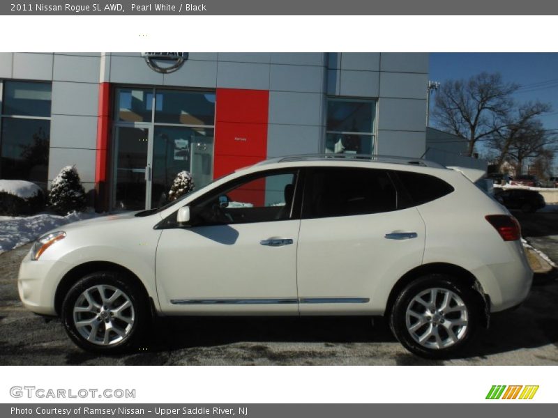 Pearl White / Black 2011 Nissan Rogue SL AWD