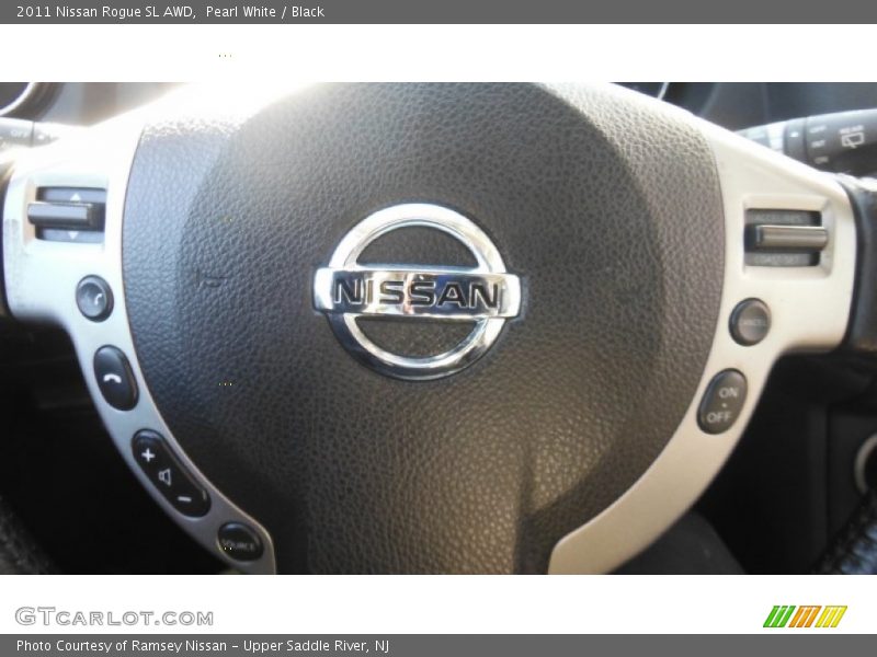 Pearl White / Black 2011 Nissan Rogue SL AWD