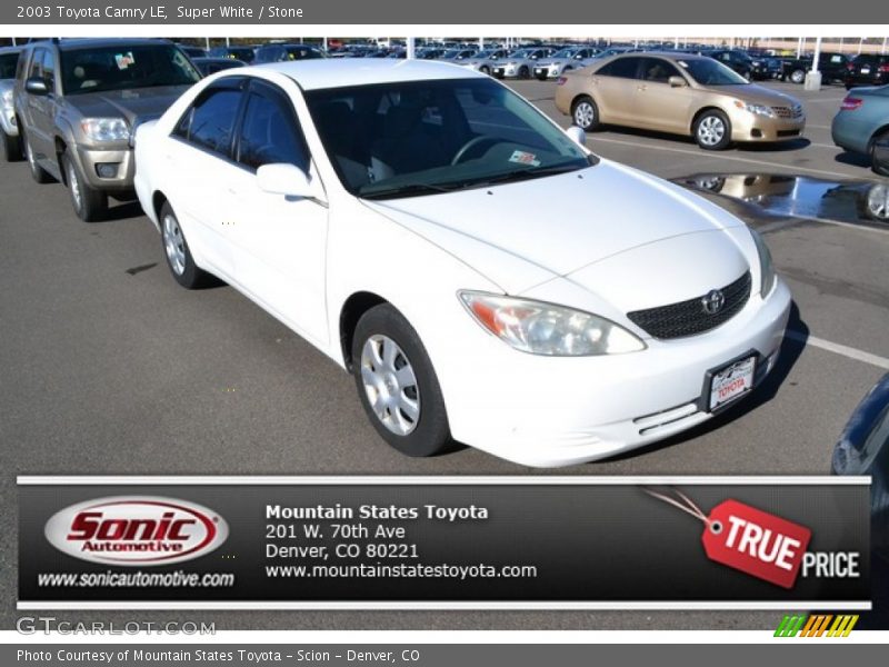 Super White / Stone 2003 Toyota Camry LE