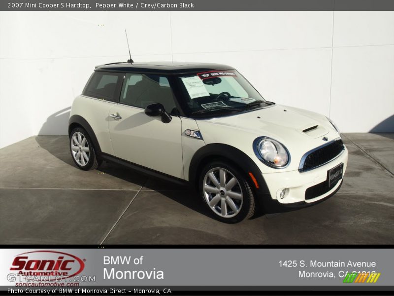 Pepper White / Grey/Carbon Black 2007 Mini Cooper S Hardtop
