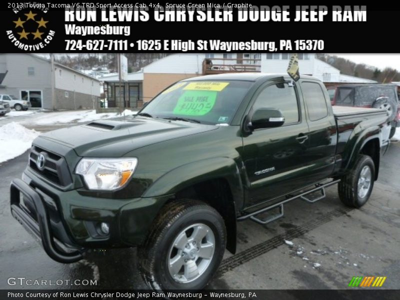 Spruce Green Mica / Graphite 2013 Toyota Tacoma V6 TRD Sport Access Cab 4x4