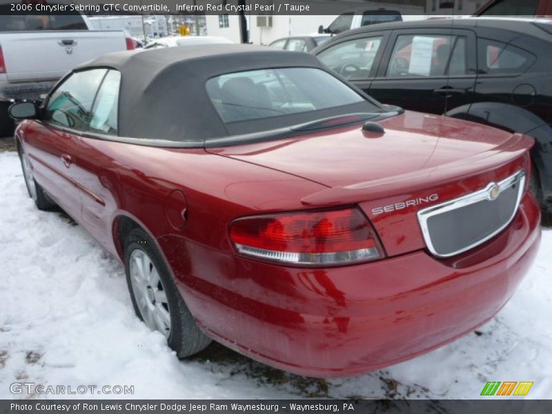 Inferno Red Crystal Pearl / Taupe 2006 Chrysler Sebring GTC Convertible