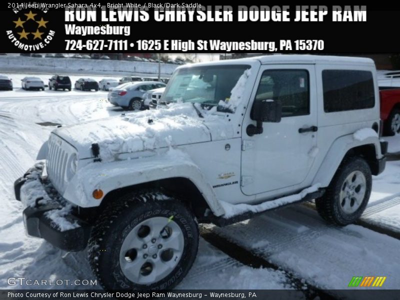 Bright White / Black/Dark Saddle 2014 Jeep Wrangler Sahara 4x4