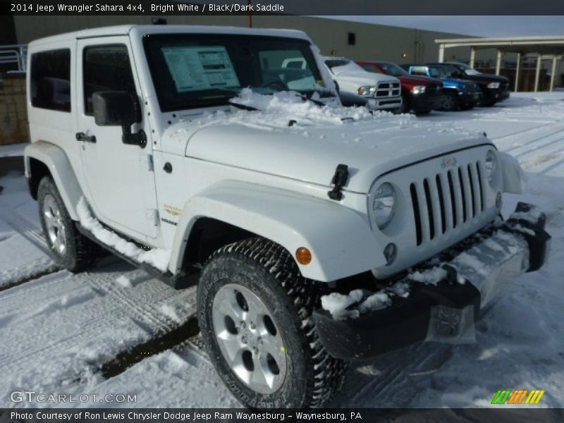 Bright White / Black/Dark Saddle 2014 Jeep Wrangler Sahara 4x4