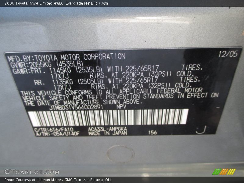 Everglade Metallic / Ash 2006 Toyota RAV4 Limited 4WD