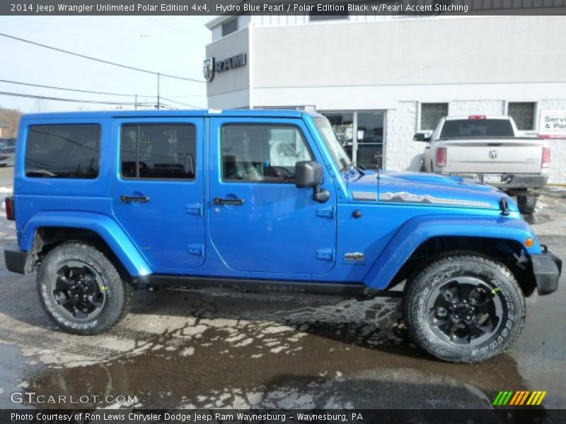 Hydro Blue Pearl / Polar Edition Black w/Pearl Accent Stitching 2014 Jeep Wrangler Unlimited Polar Edition 4x4