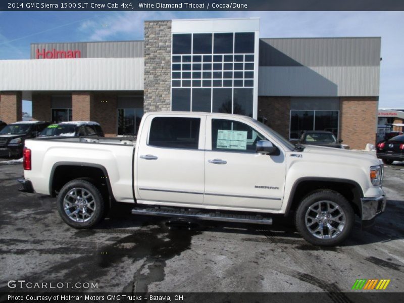 White Diamond Tricoat / Cocoa/Dune 2014 GMC Sierra 1500 SLT Crew Cab 4x4