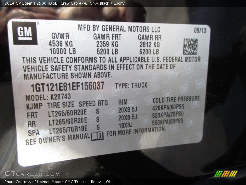 Onyx Black / Ebony 2014 GMC Sierra 2500HD SLT Crew Cab 4x4