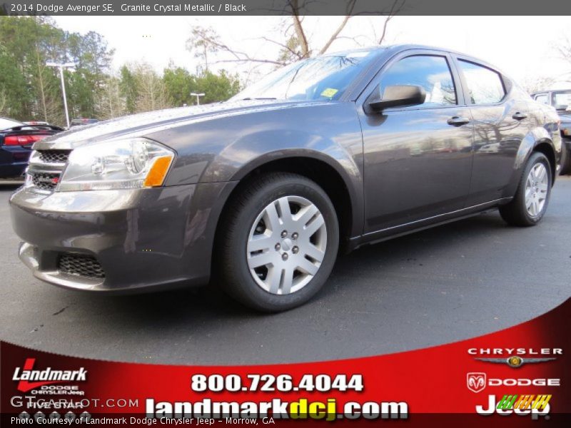 Granite Crystal Metallic / Black 2014 Dodge Avenger SE