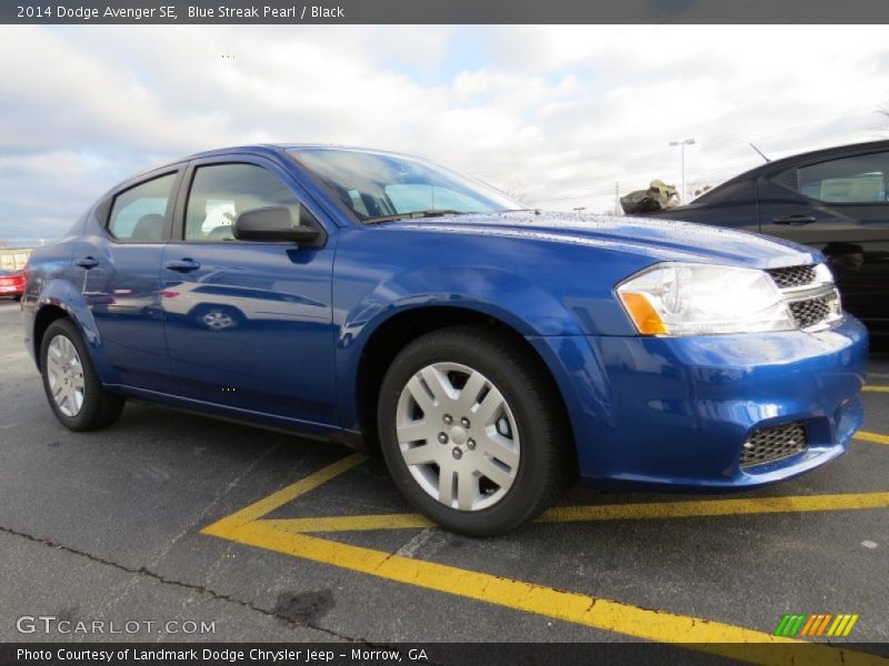 Blue Streak Pearl / Black 2014 Dodge Avenger SE