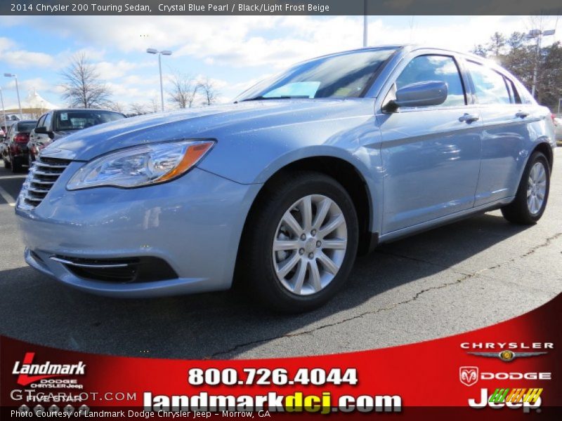 Crystal Blue Pearl / Black/Light Frost Beige 2014 Chrysler 200 Touring Sedan