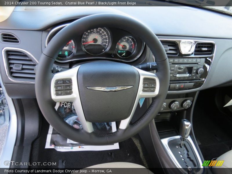 Crystal Blue Pearl / Black/Light Frost Beige 2014 Chrysler 200 Touring Sedan
