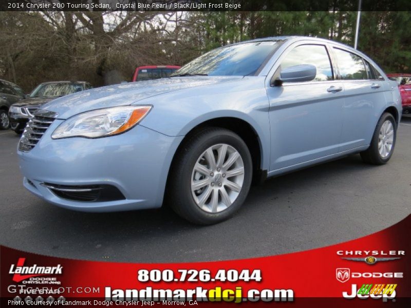 Crystal Blue Pearl / Black/Light Frost Beige 2014 Chrysler 200 Touring Sedan