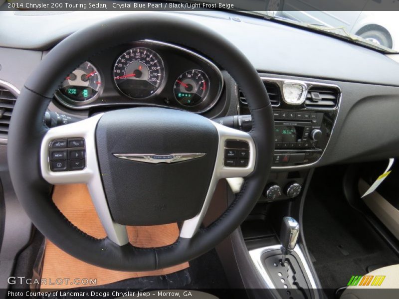 Crystal Blue Pearl / Black/Light Frost Beige 2014 Chrysler 200 Touring Sedan