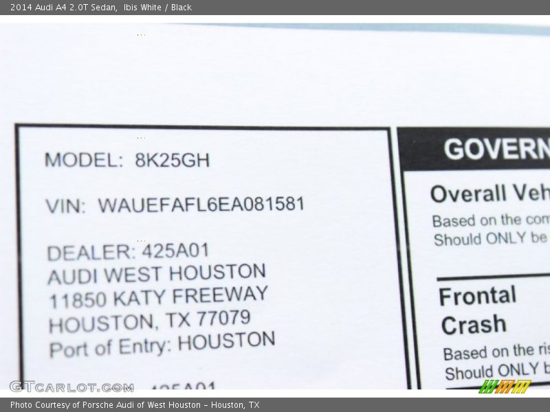 Ibis White / Black 2014 Audi A4 2.0T Sedan