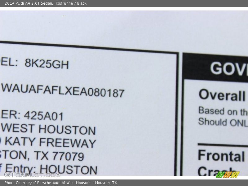 Ibis White / Black 2014 Audi A4 2.0T Sedan