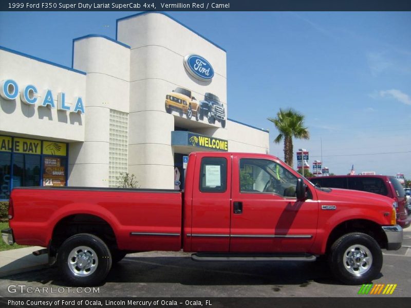 Vermillion Red / Camel 1999 Ford F350 Super Duty Lariat SuperCab 4x4