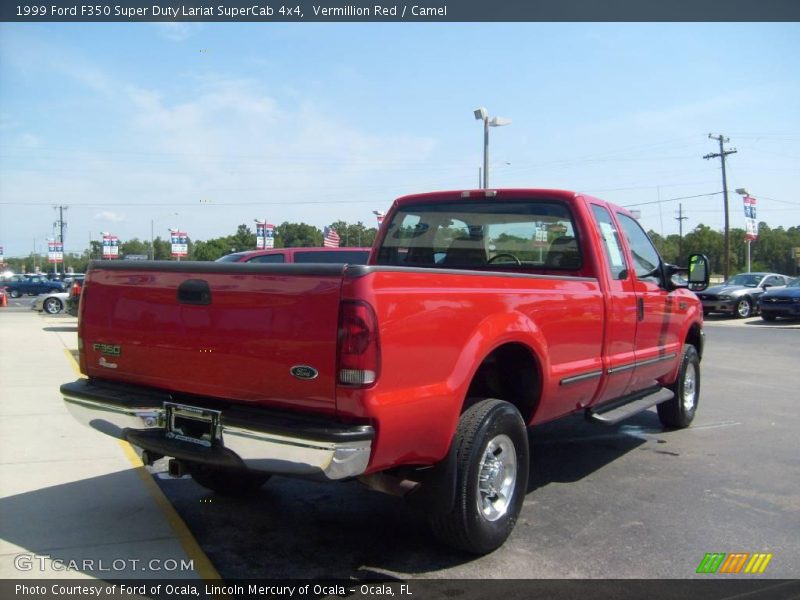Vermillion Red / Camel 1999 Ford F350 Super Duty Lariat SuperCab 4x4