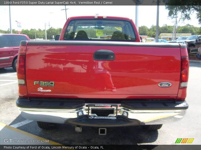 Vermillion Red / Camel 1999 Ford F350 Super Duty Lariat SuperCab 4x4