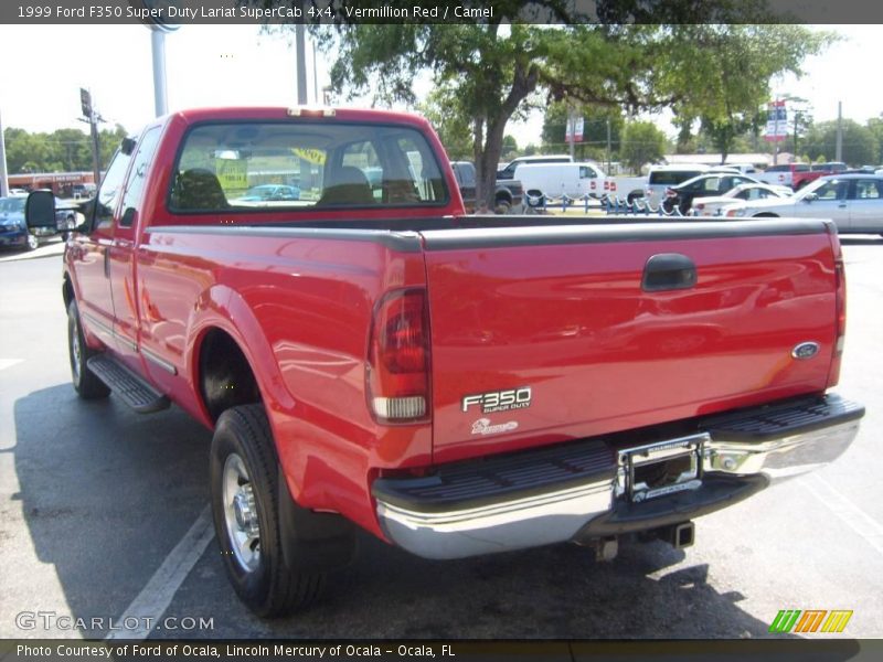 Vermillion Red / Camel 1999 Ford F350 Super Duty Lariat SuperCab 4x4