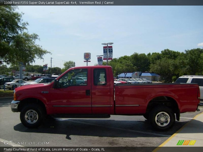 Vermillion Red / Camel 1999 Ford F350 Super Duty Lariat SuperCab 4x4