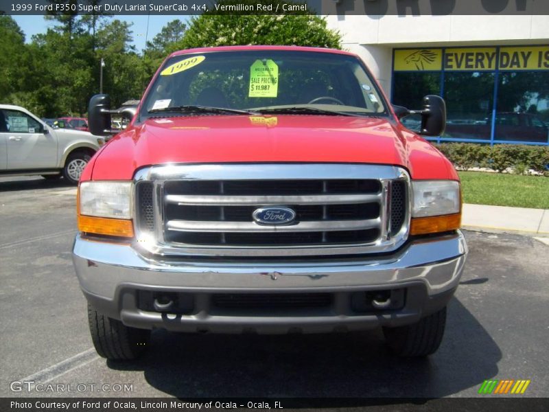 Vermillion Red / Camel 1999 Ford F350 Super Duty Lariat SuperCab 4x4