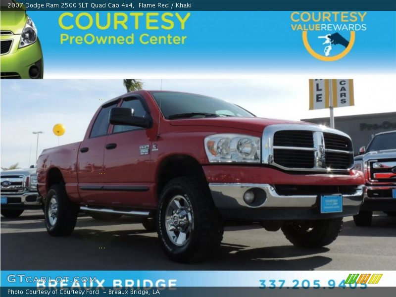 Flame Red / Khaki 2007 Dodge Ram 2500 SLT Quad Cab 4x4