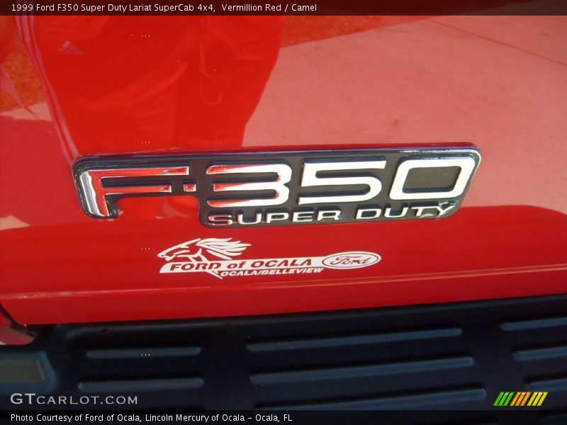 Vermillion Red / Camel 1999 Ford F350 Super Duty Lariat SuperCab 4x4