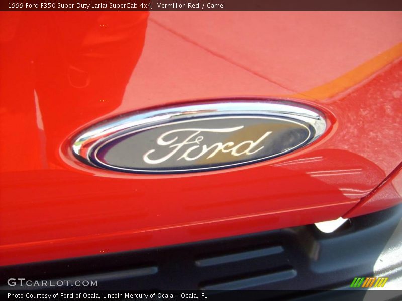 Vermillion Red / Camel 1999 Ford F350 Super Duty Lariat SuperCab 4x4