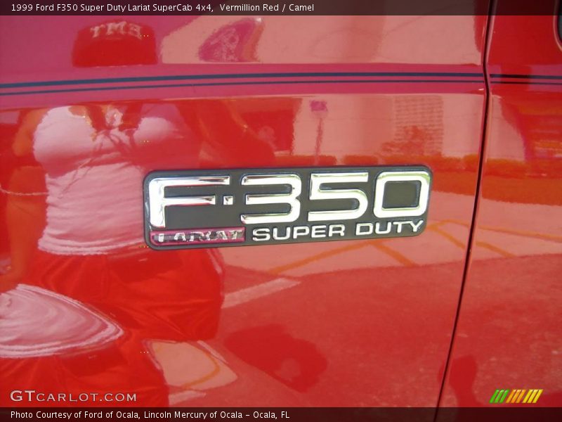 Vermillion Red / Camel 1999 Ford F350 Super Duty Lariat SuperCab 4x4