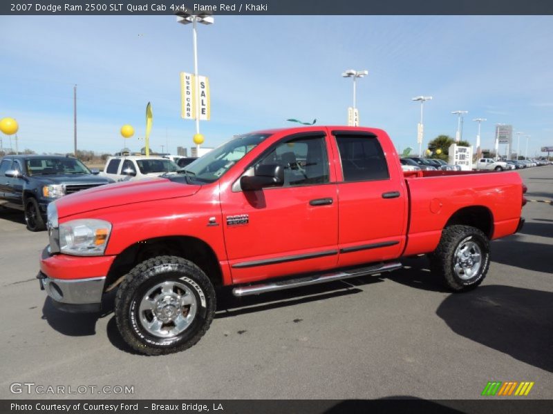 Flame Red / Khaki 2007 Dodge Ram 2500 SLT Quad Cab 4x4