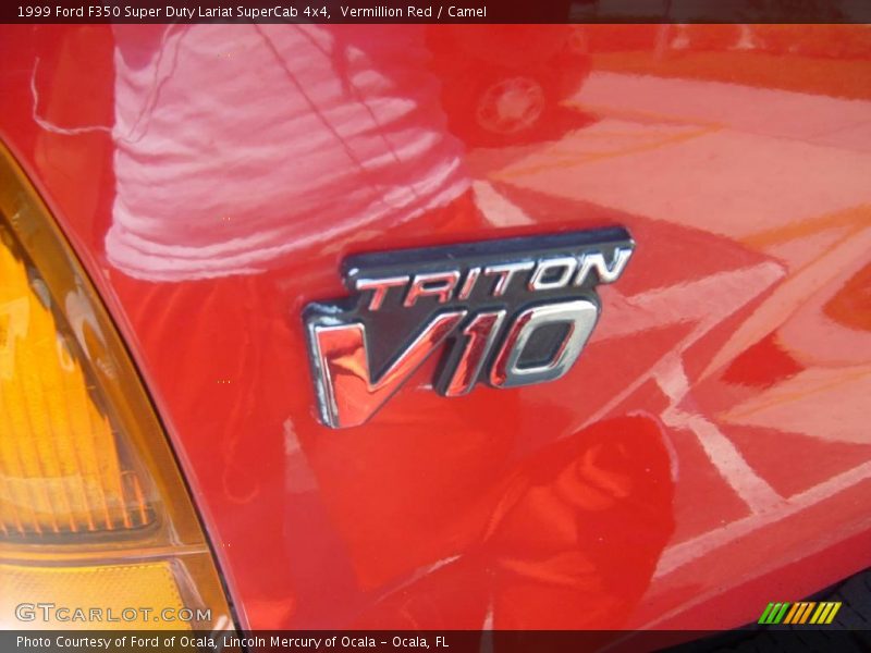 Vermillion Red / Camel 1999 Ford F350 Super Duty Lariat SuperCab 4x4