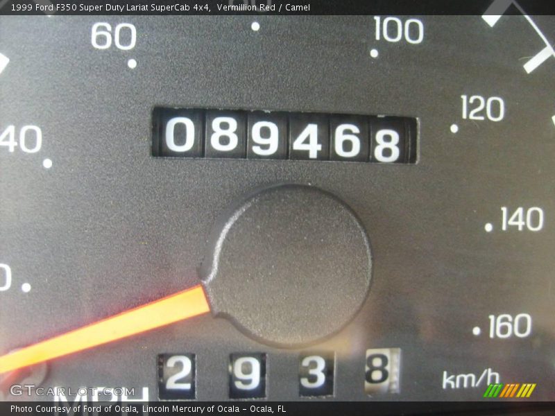 Vermillion Red / Camel 1999 Ford F350 Super Duty Lariat SuperCab 4x4
