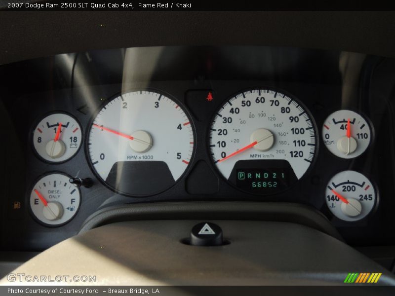 Flame Red / Khaki 2007 Dodge Ram 2500 SLT Quad Cab 4x4