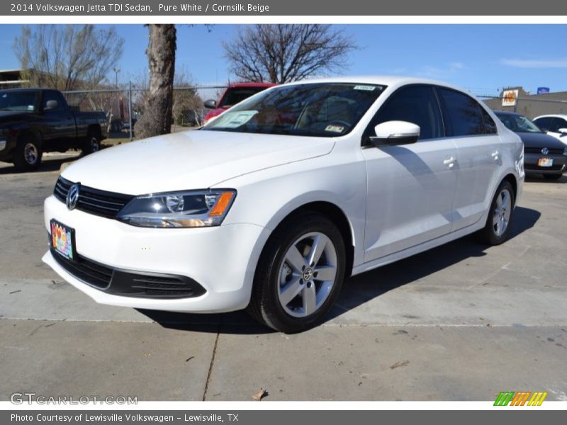 Pure White / Cornsilk Beige 2014 Volkswagen Jetta TDI Sedan