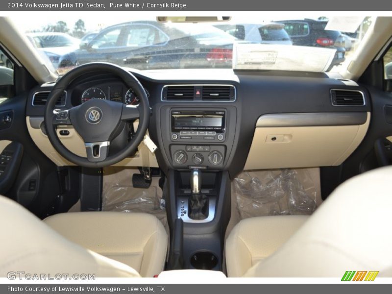 Pure White / Cornsilk Beige 2014 Volkswagen Jetta TDI Sedan