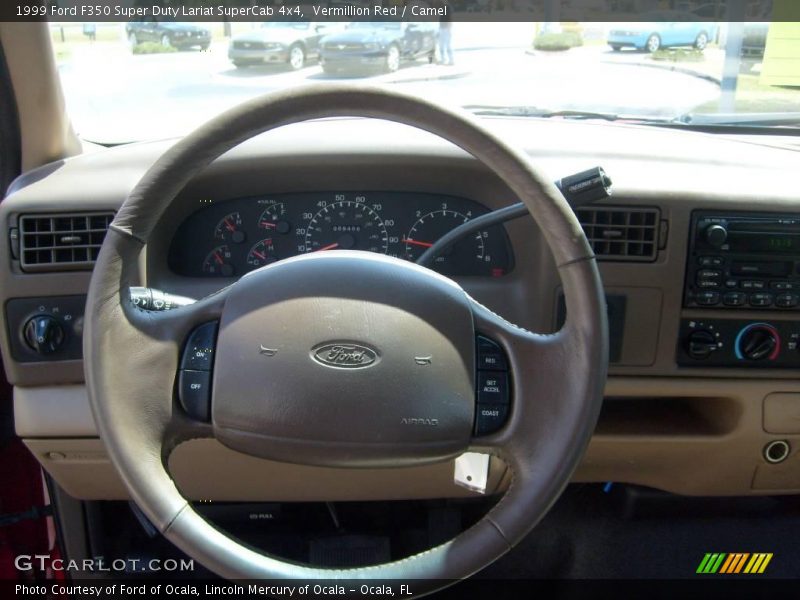 Vermillion Red / Camel 1999 Ford F350 Super Duty Lariat SuperCab 4x4