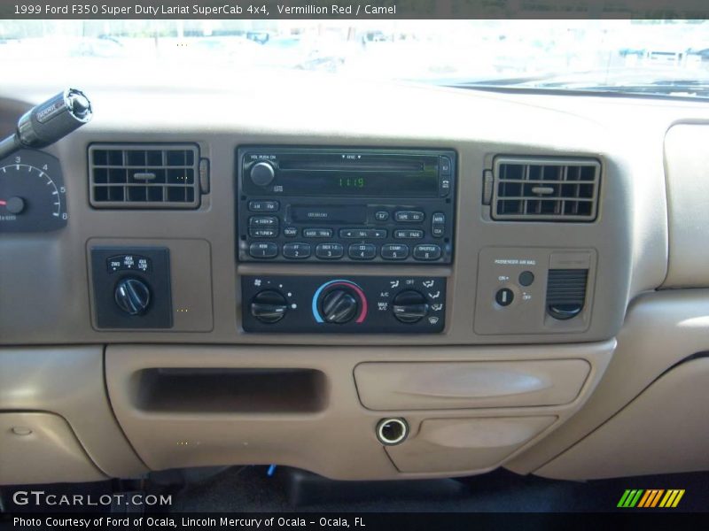 Vermillion Red / Camel 1999 Ford F350 Super Duty Lariat SuperCab 4x4