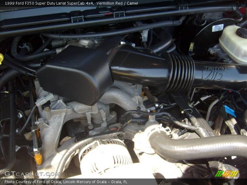 Vermillion Red / Camel 1999 Ford F350 Super Duty Lariat SuperCab 4x4