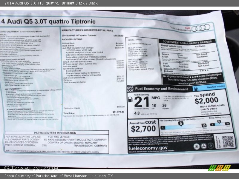 Brilliant Black / Black 2014 Audi Q5 3.0 TFSI quattro