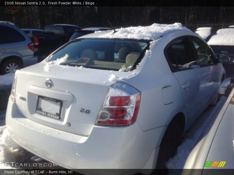 Fresh Powder White / Beige 2008 Nissan Sentra 2.0